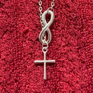 Infinity with cross necklace